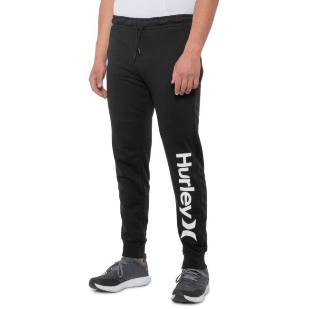 Hurley Lounge Pants Mens Size Small Black French Terry Knit One & Only Pants New